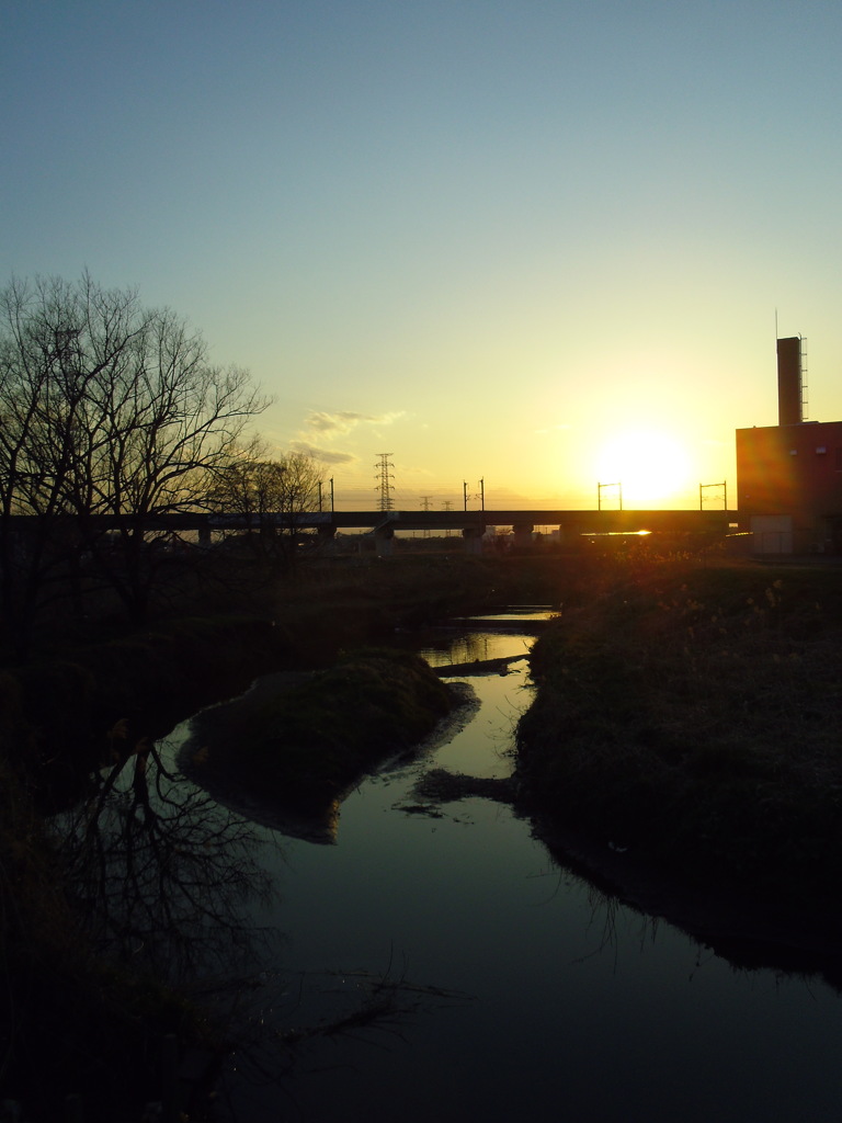 2017/03/04_元荒川の夕暮れ
