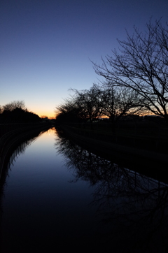 2015/12/26_見沼代用水の夕暮れ