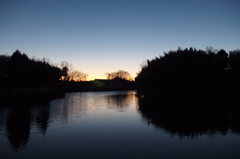 2016/01/01_堂の前池の夕暮れ