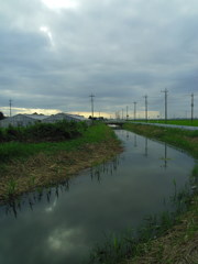 2017/08/12_用水路の曇天