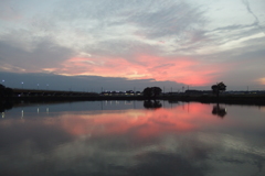 2016/10/30_溜め池の夕暮れ