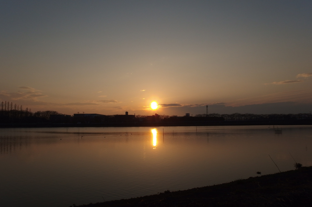 2016/03/19_伊佐沼の夕日
