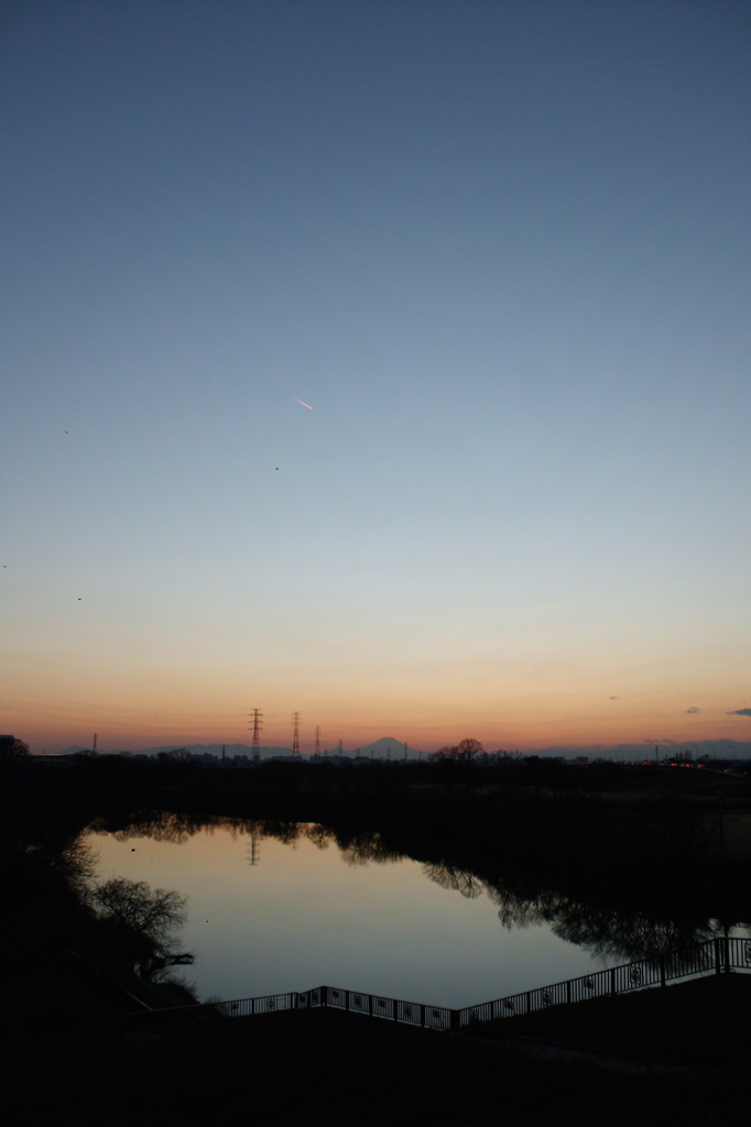 2015/01/04_夕暮れの富士山