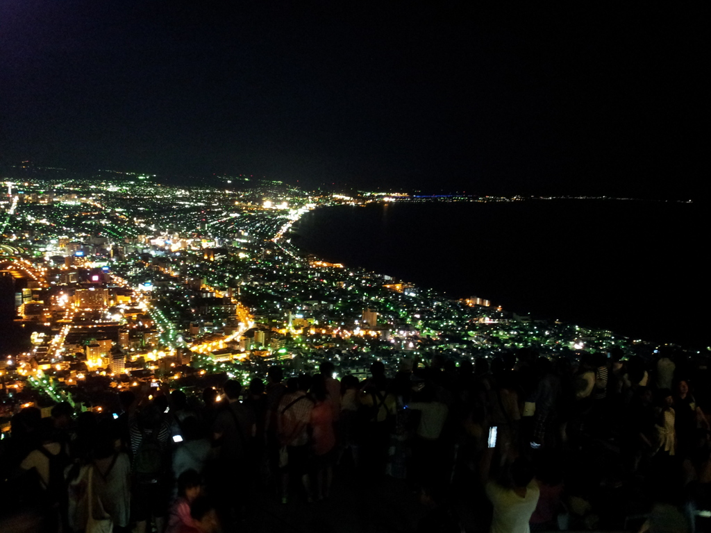 2016/08/12_夜、函館山から函館市街を望む