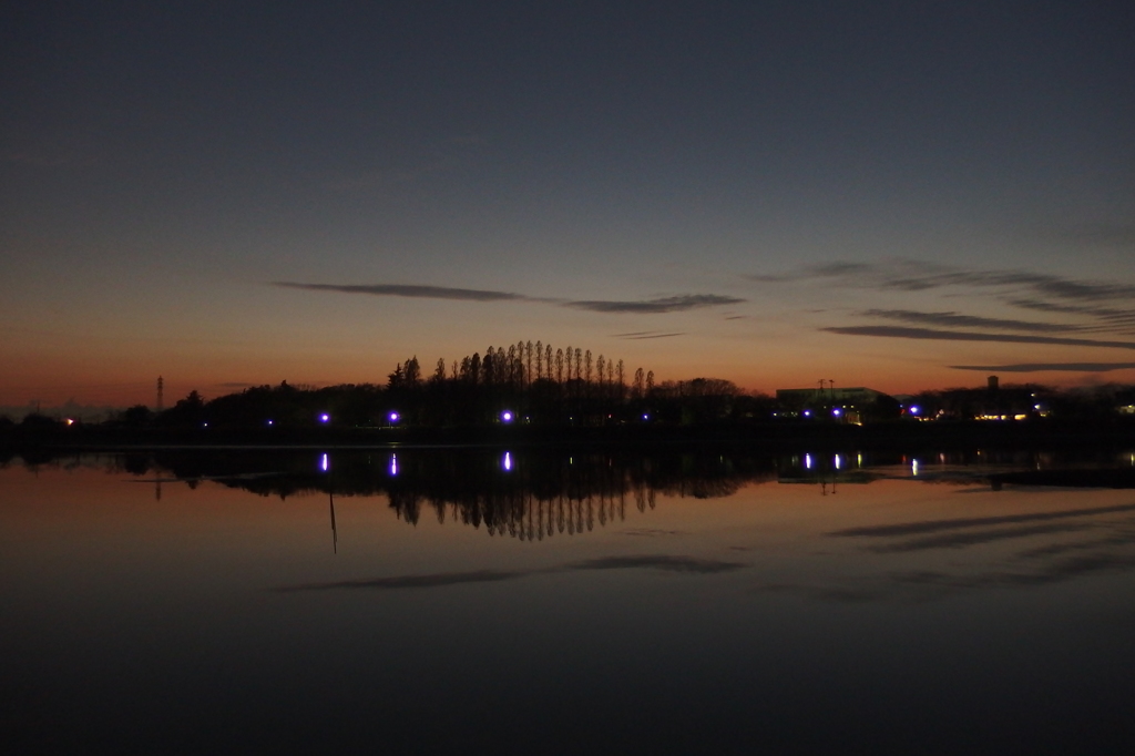 2015/12/20_伊佐沼の夕暮れ