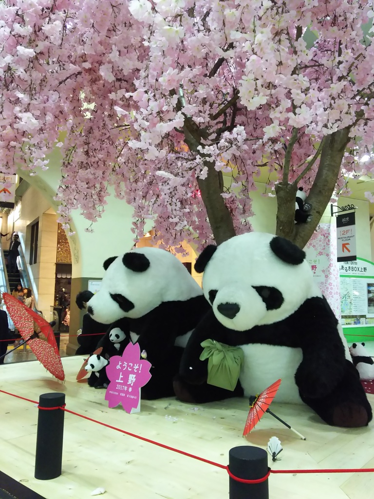 2017/04/06_上野駅の臨時パンダと桜