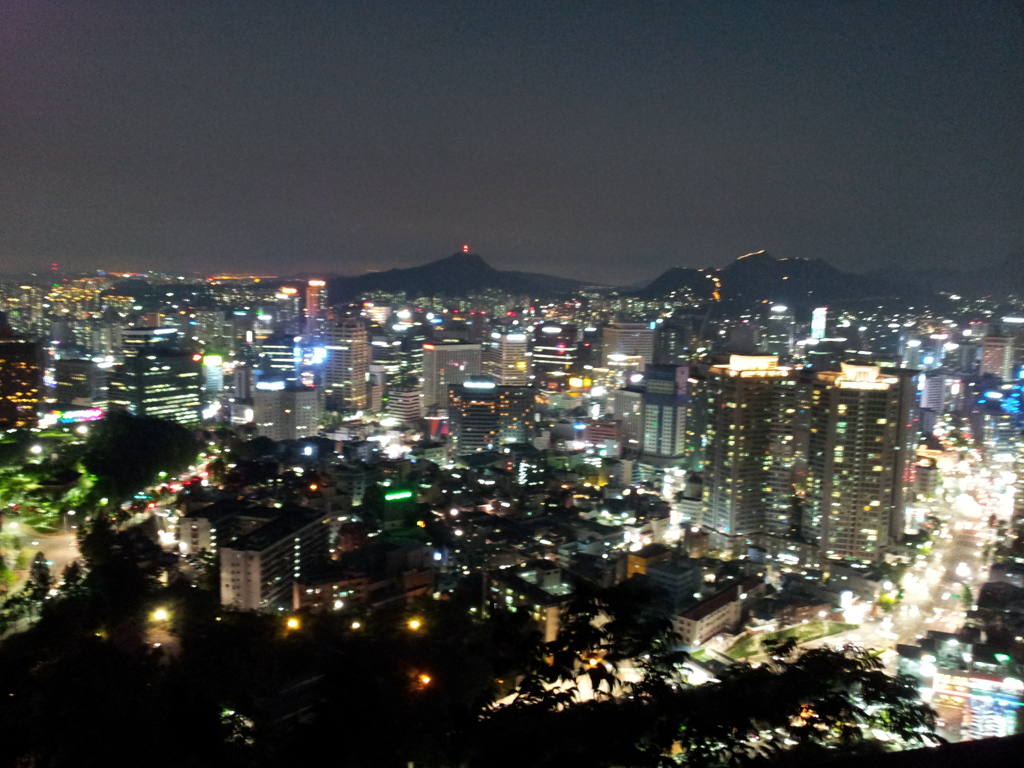 2017/06/17_南山公園からソウル市街の夜景を望む