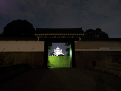 2017/10/27_夜の大阪城 桜門から天守を望む（没カット）
