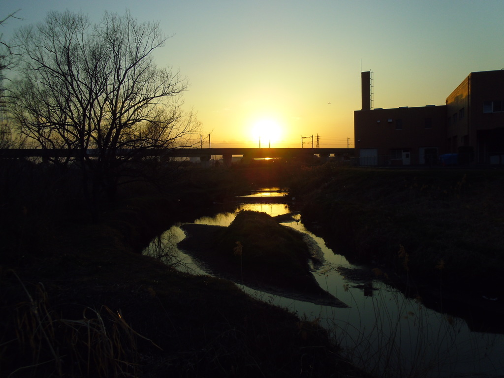 2017/03/04_元荒川の夕暮れ