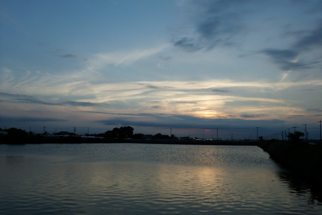 2016/07/24_溜め池の夕暮れ