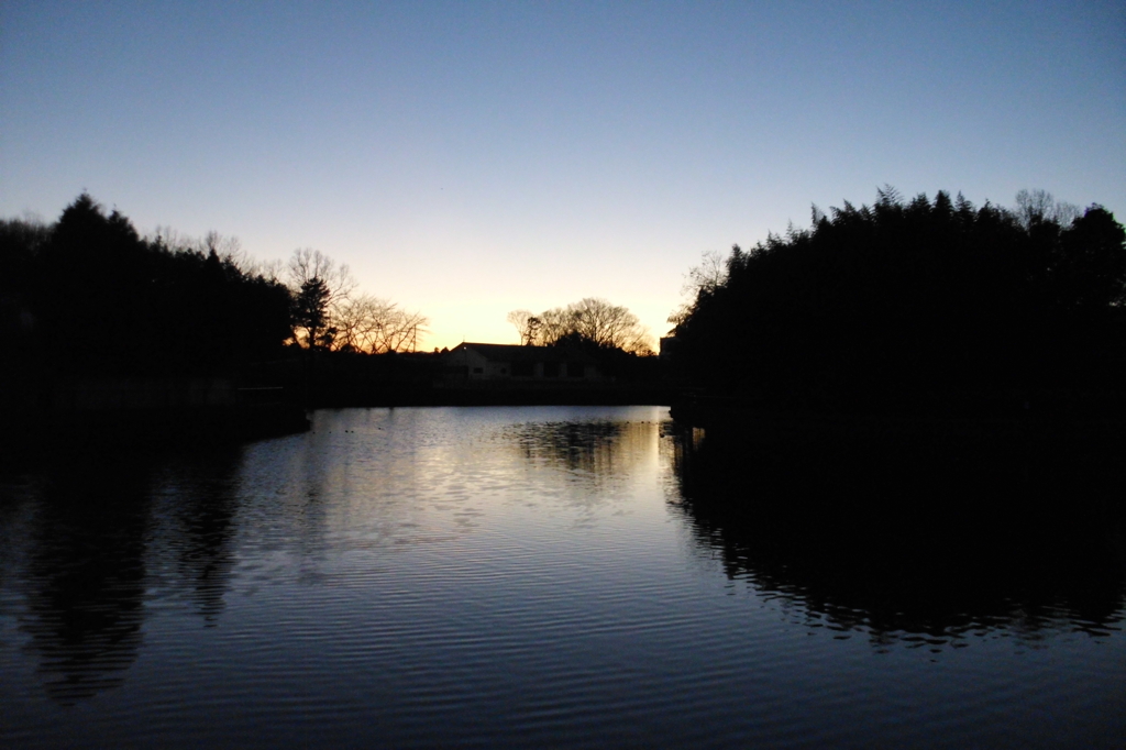 2016/01/01_堂の前池の夕暮れ