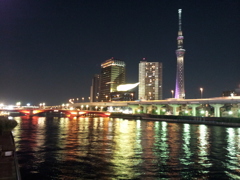 2015/10/08_夜の隅田川とスカイツリー、スーパードライホール