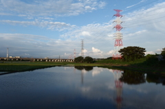 2015/06/21_水田に雲と鉄塔
