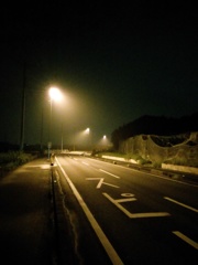 2016/09/24_薄ら靄の夜道
