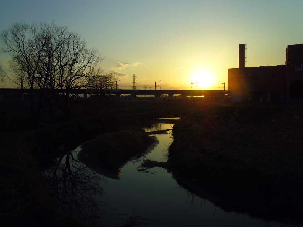 2017/03/04_元荒川の夕暮れ