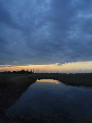 2017/02/25_溜め池の夕暮れ