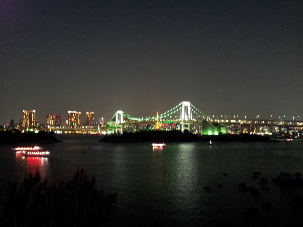 2014/04/26_夜のレインボーブリッジ・東京タワー・屋形船