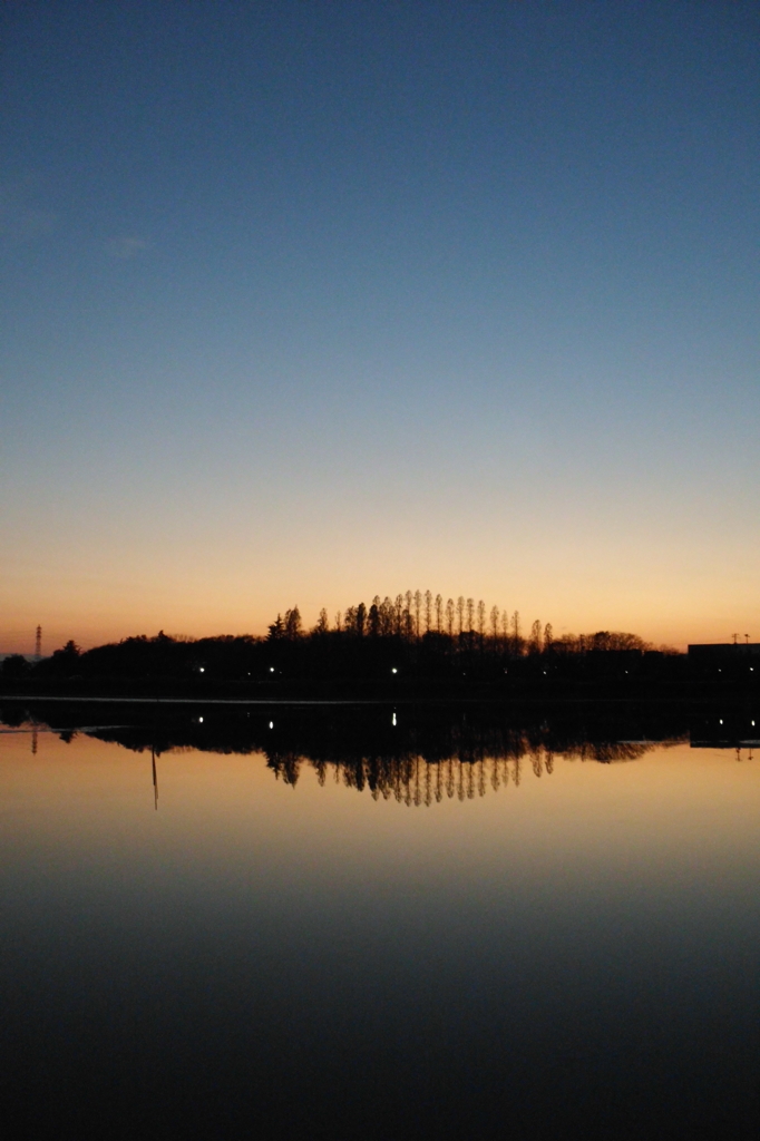 2015/12/20_伊佐沼の夕暮れ