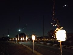 2017/01/02_正月の夜の北本氷川神社参道
