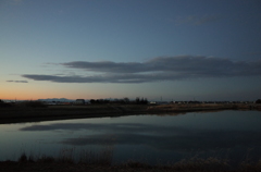 2016/02/07_溜め池の夕暮れ