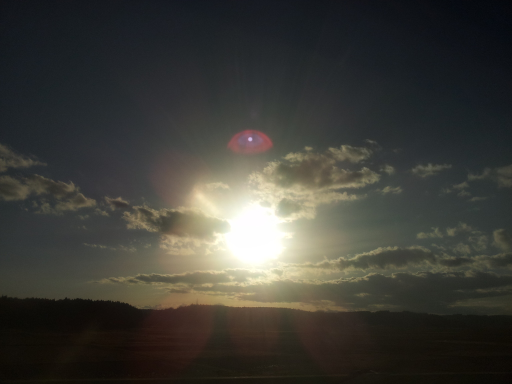 2016/11/12_東北新幹線から夕日を眺める