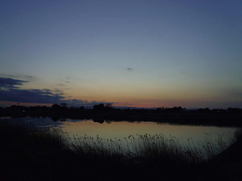 2017/02/19_溜め池の夕暮れ