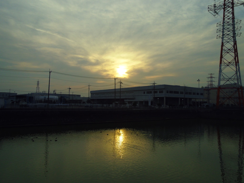 2017/01/29_溜め池の夕暮れ