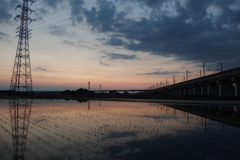 2016/06/05_水田の夕暮れ