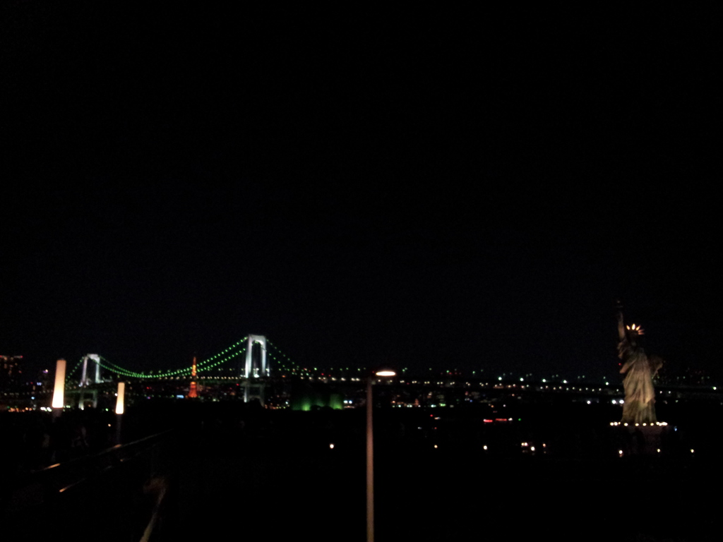2014/04/26_夜のレインボーブリッジ・東京タワー・自由の女神