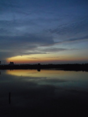 2016/10/30_溜め池の夕暮れ