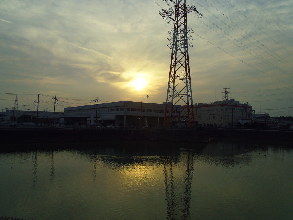 2017/01/29_溜め池の夕暮れ