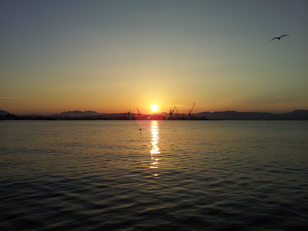 2016/08/12_函館湾の夕日
