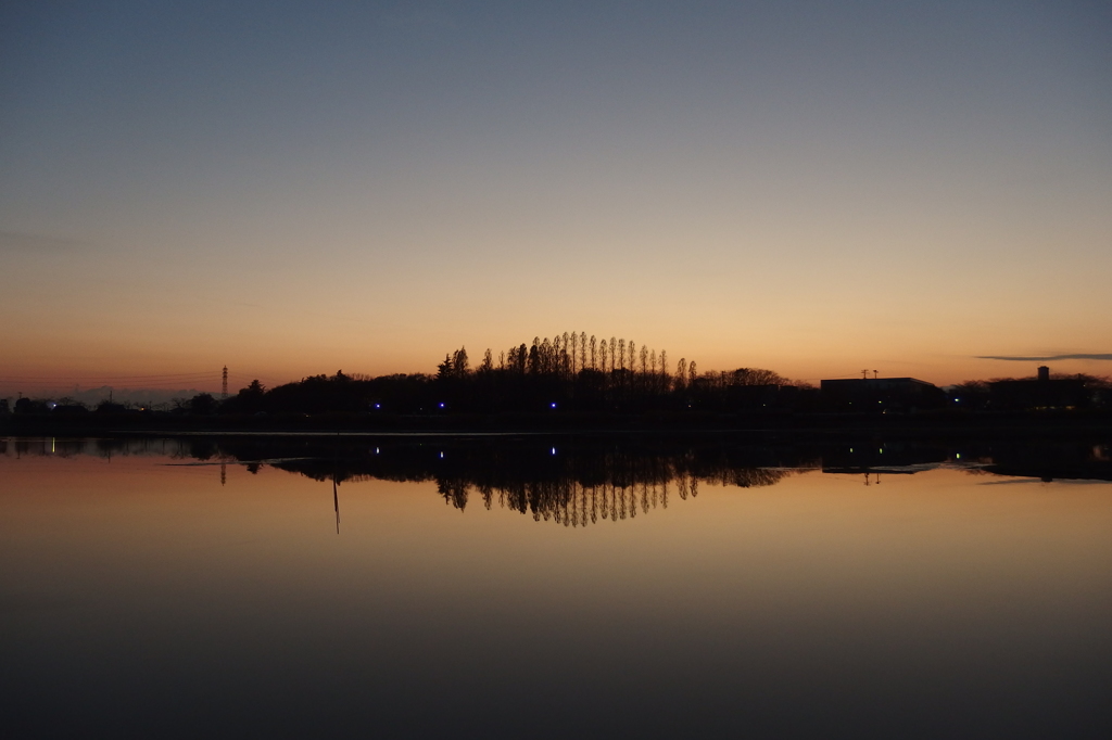 2015/12/20_伊佐沼の夕暮れ