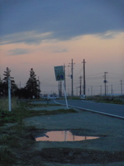 2017/03/25_水溜まりの夕暮れ