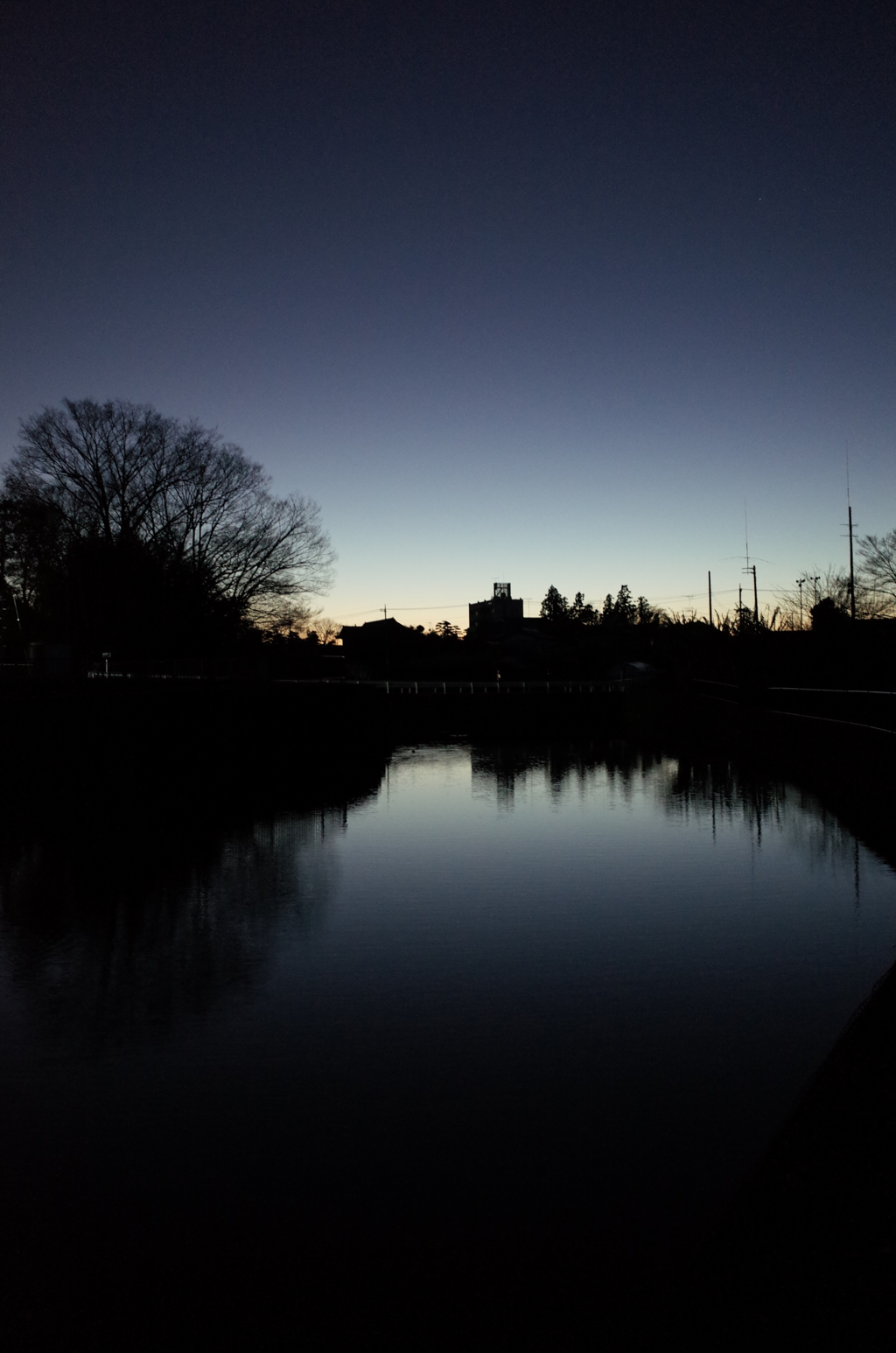 2016/01/01_堂の前池の夕暮れ