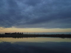 2017/02/25_溜め池の夕暮れ