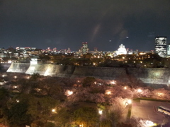 2019/04/11_宿から夜の大阪城公園を望む