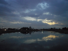 2017/02/25_溜め池の夕暮れ