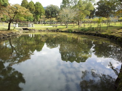 2016/10/18_奈良公園 浅茅ヶ原園地の池に空