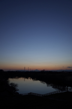 2015/01/04_夕暮れの富士山