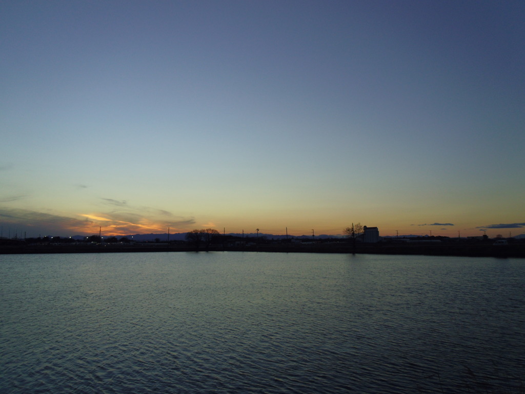 2016/12/24_溜め池の夕暮れ
