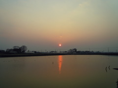 2017/03/19_溜め池の夕日