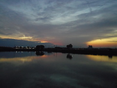 2016/10/30_溜め池の夕暮れ