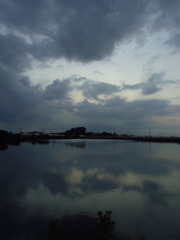 2016/09/04_溜め池の夕暮れ
