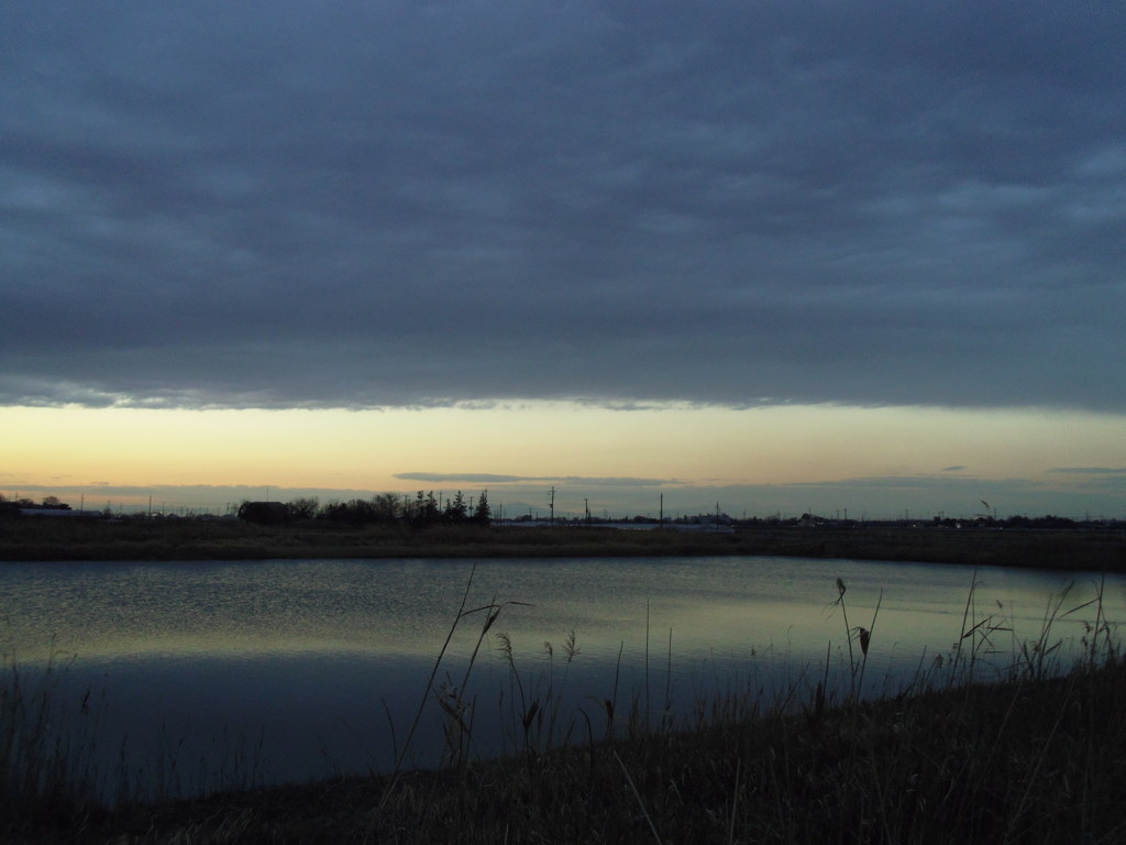 2017/02/18_溜め池の夕暮れ
