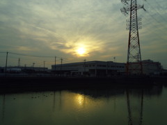 2017/01/29_溜め池の夕暮れ