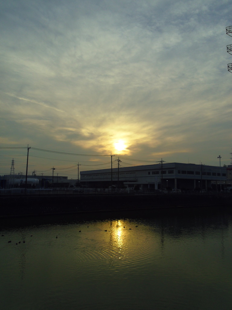 2017/01/29_溜め池の夕暮れ