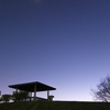 2014/12/27_夕暮れの東屋と月
