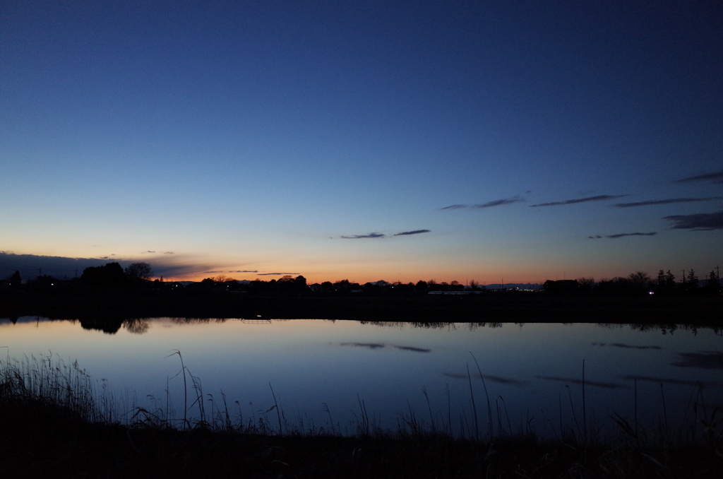 2016/02/07_溜め池の夕暮れ