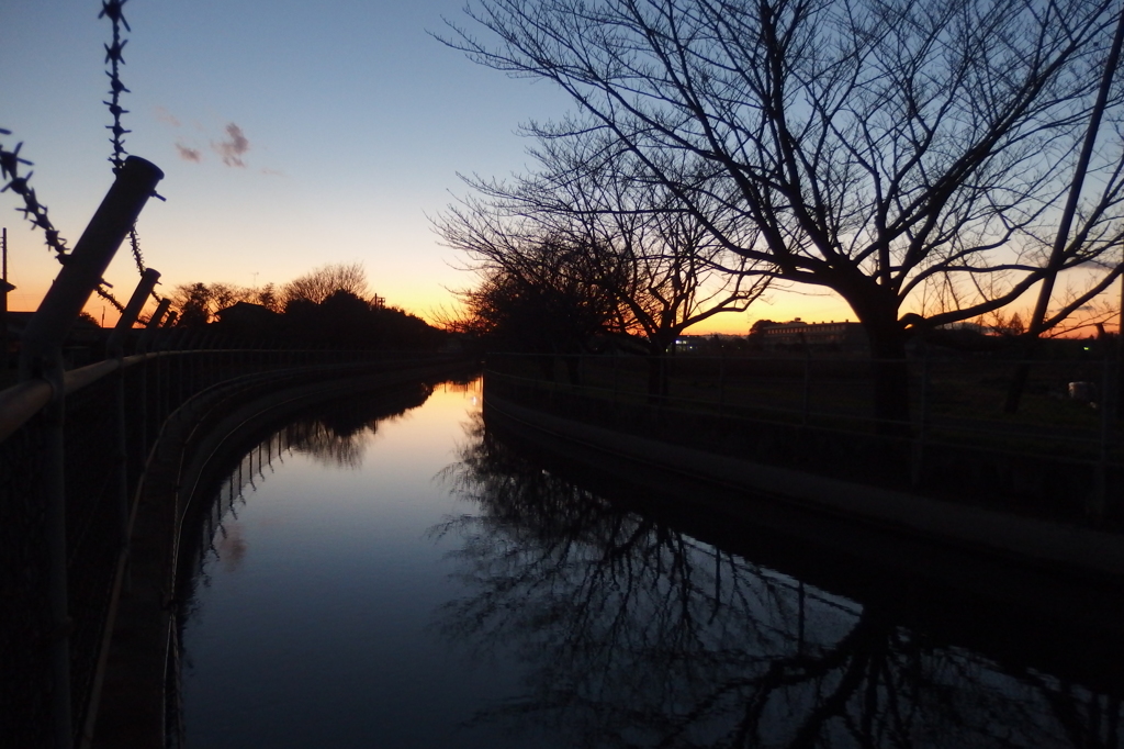 2015/12/26_見沼代用水の夕暮れ